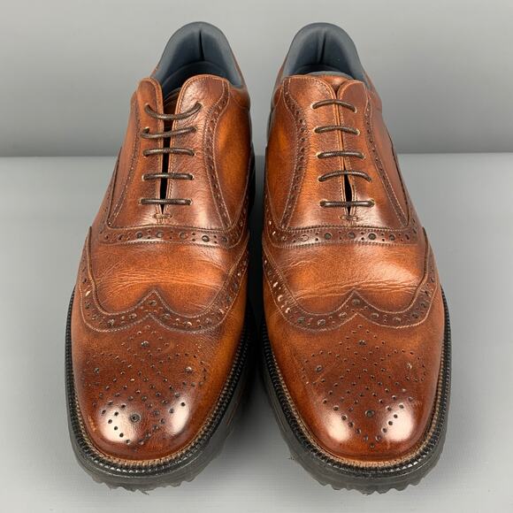 BALLY Size 8.5 Brown Antique Leather Wingtip Lace Up Shoes main image 5